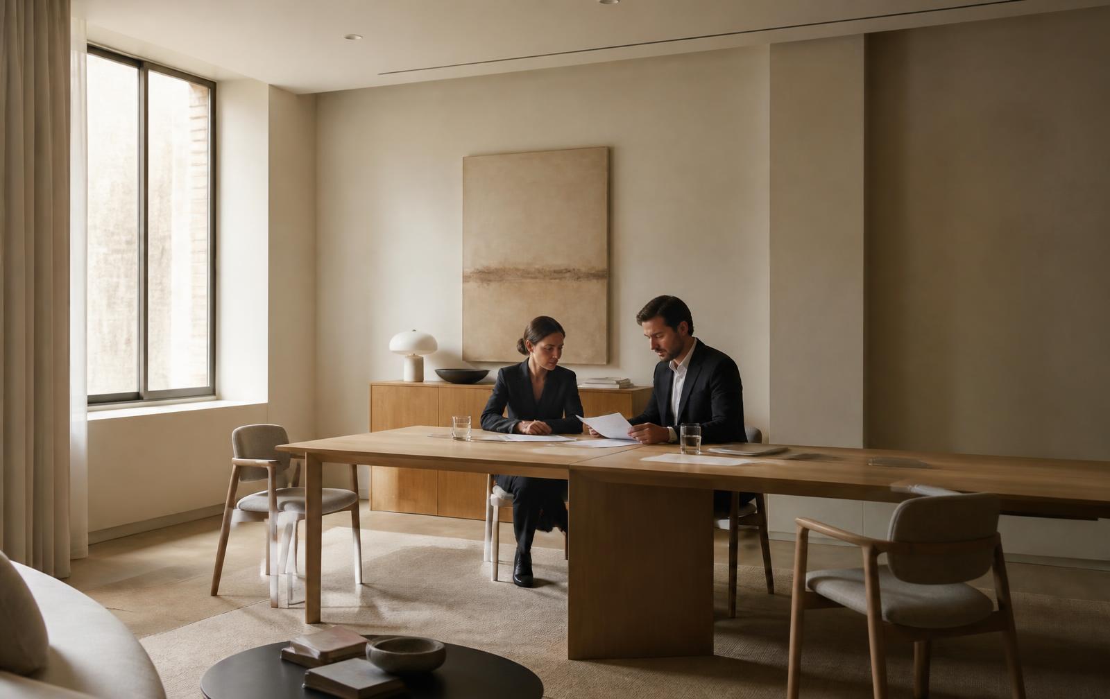 Réunion de travail dans un bureau lumineux